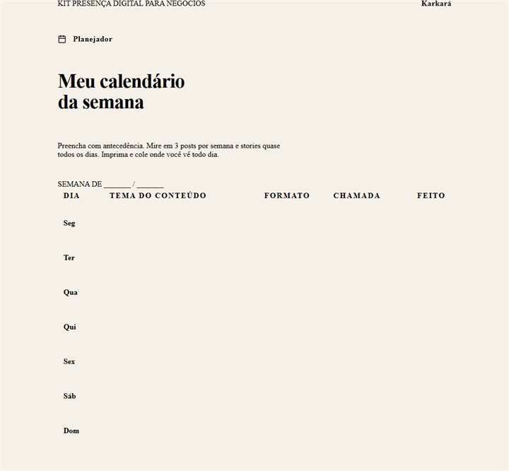 Calendário editorial